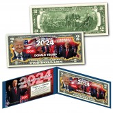 DONALD TRUMP PRESIDENT 2024 Official Genuine Legal Tender U.S. $2 Bill with Display and Certificate of Authenticity