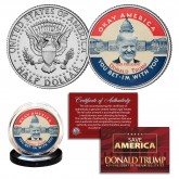 DONALD TRUMP * OKAY AMERICA I'M WITH YOU * Vintage Poltical Pin Style Official JFK Kennedy Half Dollar U.S. Coin