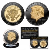 DONALD TRUMP Save America 2024 PROOF BLACK RUTHENIUM & 24K GOLD Large 1 OZ 39mm Tribute Coin 