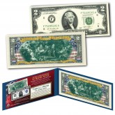1918 Series Embarkation of the Pilgrims Hybrid Commemorative $10,000 Federal Reserve Note designed on modern Genuine $2 U.S. Bill