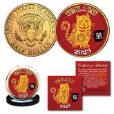2023 Vietnamese Lunar New Year * YEAR OF THE CAT * 24K Gold Plated JFK Kennedy Half Dollar U.S. Coin