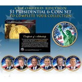 2020 - 2021 Presidential $1 Dollar Colorized 2-Sided * 6-Coin Set * Living President Series - Carter, Clinton, Bush, Obama, Trump, Biden