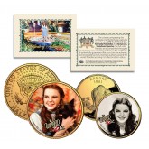 Wizard of Oz JUDY GARLAND Kansas Quarter & JFK Half Dollar 2-Coin Set 24K Gold Plated - Officially Licensed