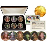 WIZARD OF OZ 1976 Eisenhower IKE Dollar US 6-Coin Set 24K Gold Plated with Display Box - Officially Licensed