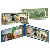 WIZARD OF OZ - Dorothy Ruby Red Slippers - Genuine Legal Tender US $2 Bill - Officially Licensed