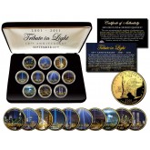 WORLD TRADE CENTER 9/11 - Tribute in Light - 10th Anniversary - New York Quarters 10-Coin Set 24K Gold Plated