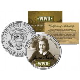 World War II - ANNE FRANK - Colorized JFK Kennedy Half Dollar US Coin - THE HOLOCAUST - THE DIARY OF ANNE FRANK