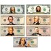 Set of all 7 - COLORIZED 2-SIDED U.S. Bills Currency $1 / $2 / $5 / $10  /$20 / $50 / $100
