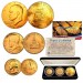 1976 Bicentennial 24K GOLD Plated Genuine U.S. Coin Set JFK Half Dollar / IKE Dollar / Quarter Dollar 3-Coin Collection with Display Box