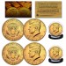 24K GOLD PLATED 2019 JFK Kennedy Half Dollar U.S. 2-Coin Set - Both P & D MINT - with Capsules and COA