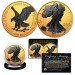 2021 Genuine 24K GOLD Plated with BLACK RUTHENIUM highlights 2-Sided 1 OZ .999 Fine Silver BU American Eagle U.S. Coin - TYPE 2