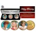 Happy Birthday MARILYN MONROE Lucille Ball PRINCESS DIANA Colorized 2011 JFK Half Dollars 3-Coin Set 24KT Gold Plated w/Box