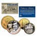 BABE RUTH "The Bambino" NY Quarter & JFK Half Dollar US 2-Coin Set 24K Gold Plated - Officially Licensed