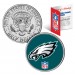 PHILADELPHIA EAGLES NFL JFK Kennedy Half Dollar US Colorized Coin - Officially Licensed