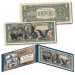 Americana Images of Historical U.S. Currency  Genuine Legal Tender $1 Bill - Black Eagle / Buffalo Bison / Indian Chief