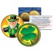 LEPRECHAUN Four Leaf Clover JFK Kennedy Half Dollar 24K Gold Plated LUCKY COIN St Patrick's Day