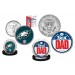 Best Dad - PHILADELPHIA EAGLES 2-Coin Set U.S. Quarter & JFK Half Dollar - NFL Officially Licensed