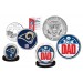 Best Dad - ST LOUIS RAMS 2-Coin Set U.S. Quarter & JFK Half Dollar - NFL Officially Licensed
