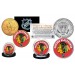 CHICAGO BLACKHAWKS Hockey NHL 2-Coin Set JFK Half Dollar & 24K Gold Plated State Quarter - Officially Licensed