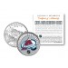 COLORADO AVALANCHE NHL Hockey Colorado Statehood Quarter U.S. Colorized Coin - Officially Licensed