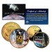 MAN IN SPACE - 50th Anniversary - Florida Quarter & JFK Half Dollar US 2-Coin Set 24K Gold Plated