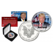 DONALD TRUMP 45th President of the United States OFFICIAL PORTRAIT 2017 1 oz. U.S. AMERICAN SILVER EAGLE  in Deluxe Black Felt Coin Display Gift Box