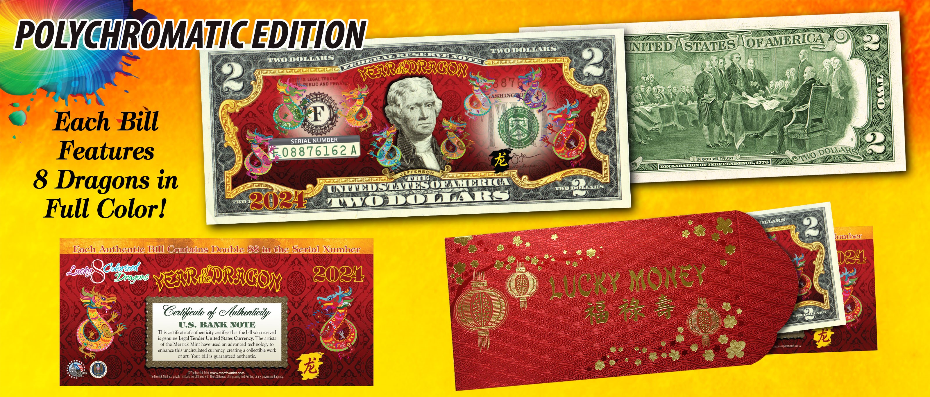 Pack of 50 Deluxe LUCKY MONEY Red Envelopes CHINESE NEW YEAR Gift